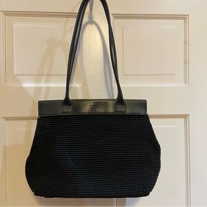 The Sak Black Woven Shoulder Tote